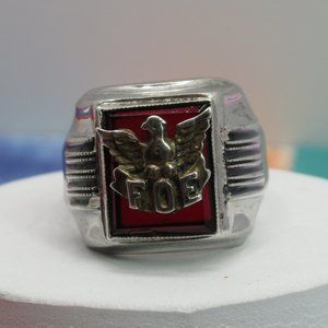 Antique Sterling Silver FOE Fraternal Order Ring